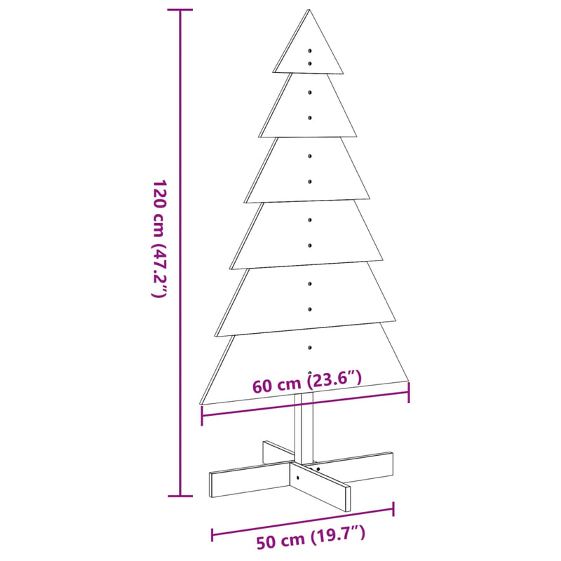 Weihnachtsbaum Holz zum Schmücken 120 cm Massivholz Kiefer