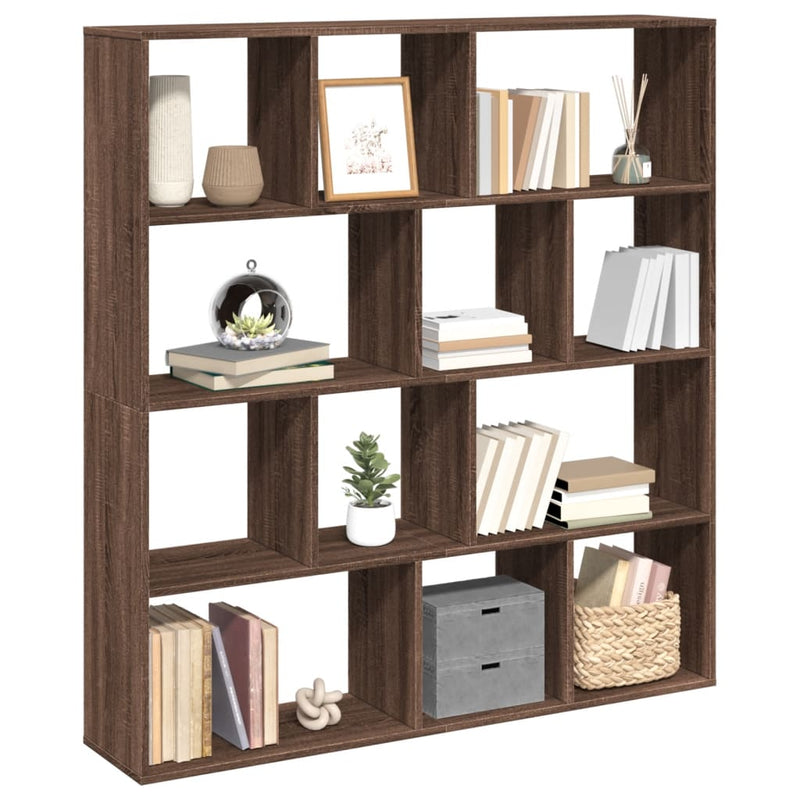 Bücherregal Braun Eichen-Optik 132x29x141,5 cm Holzwerkstoff