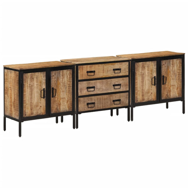 Sideboards 2 Stk. 70x35x70 cm Raues Mango Massivholz