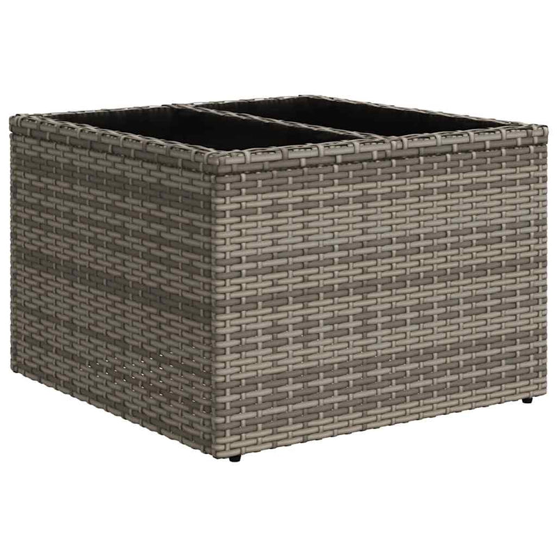 6-tlg. Garten-Sofagarnitur mit Kissen Grau Poly Rattan