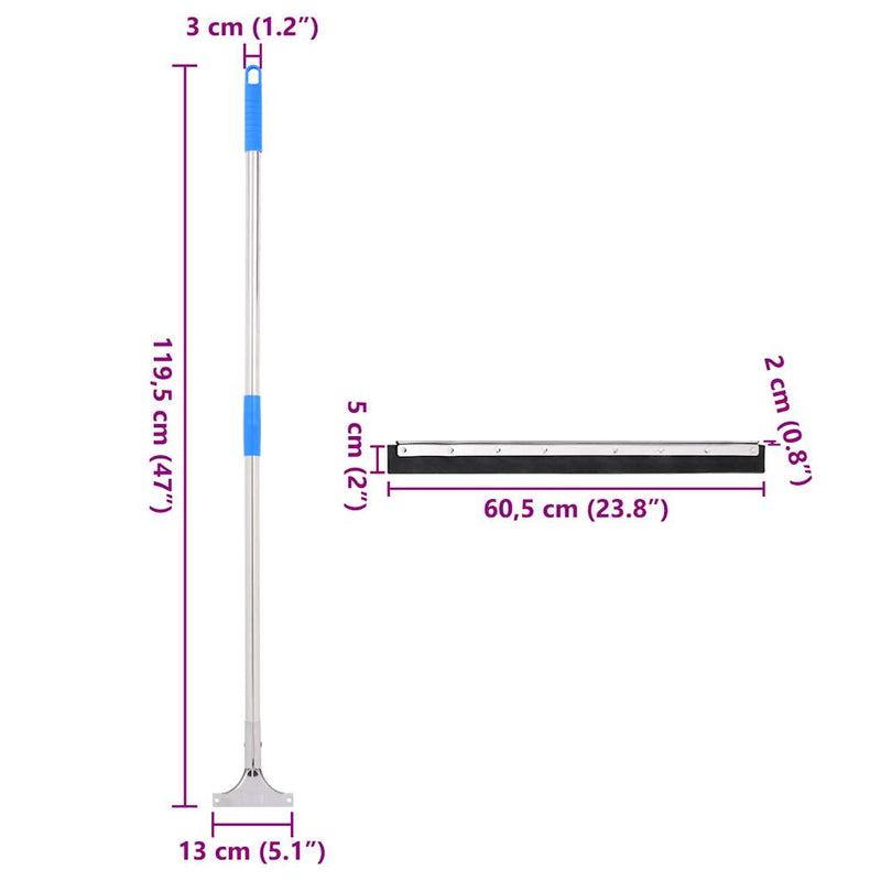 Wasserschieber mit Stielen 5 Stk. 60,5x119,5 cm Stahl und Gummi