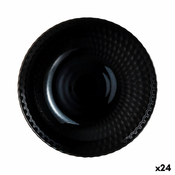 Suppenteller Luminarc Pampille Noir Schwarz Glas 20 cm (24 Stück)