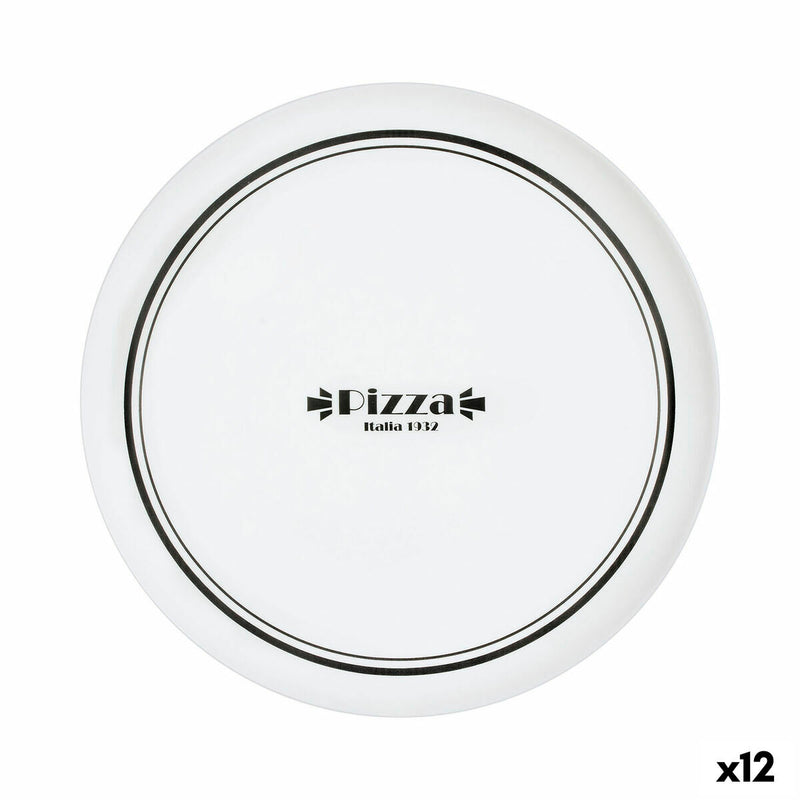 Pizzateller Luminarc Firend's Time Bistro Weiß Schwarz Glas Ø 32 cm (12 Stück)
