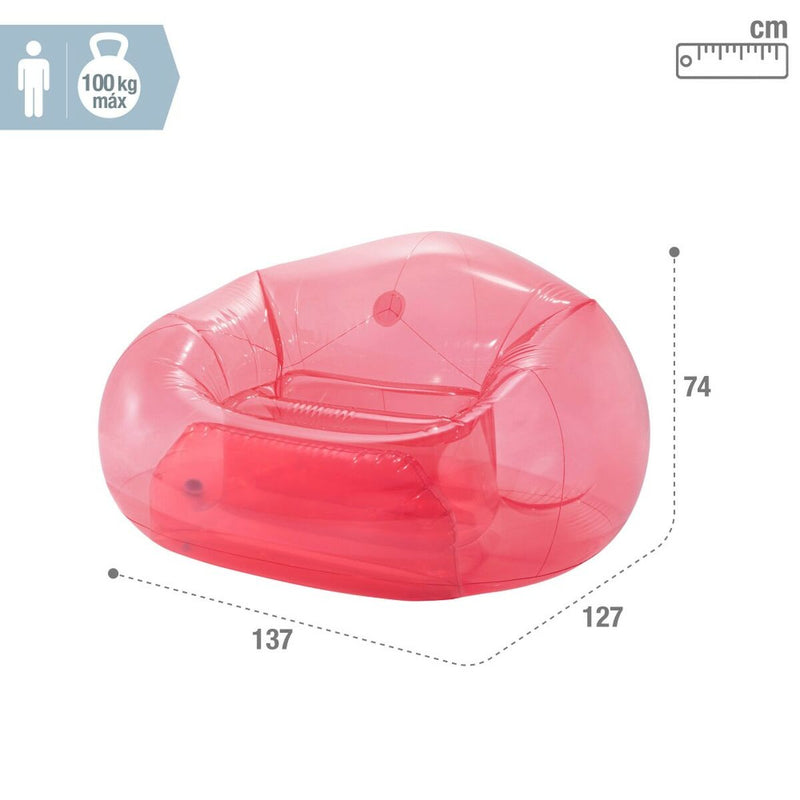 Aufblasbarer Pool-Sessel Intex Beanless Durchsichtig Rosa 137 x 74 x 127 cm (4 Stück)
