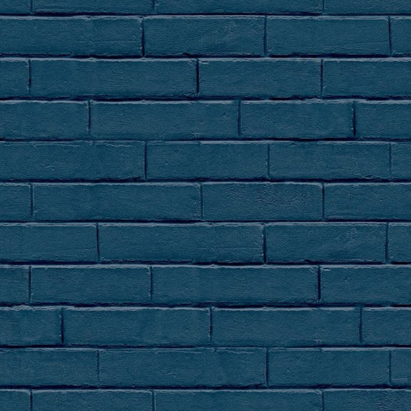 Good Vibes Tapete Brick Wall Blau