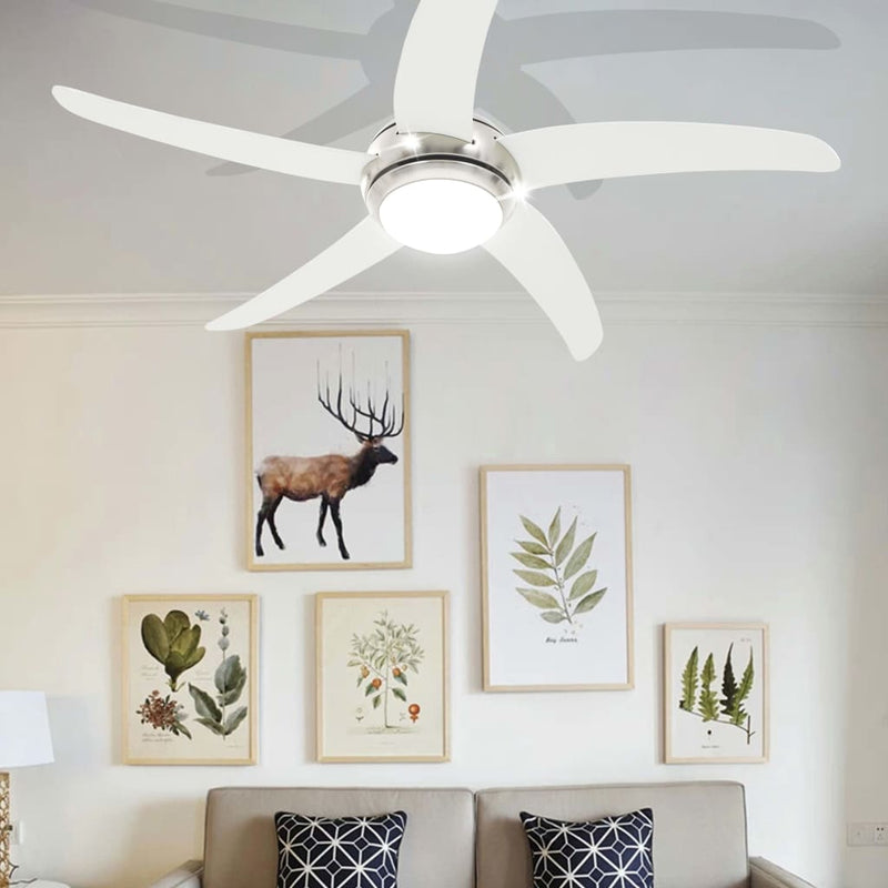 Dekorativer Deckenventilator mit Leuchtmittel 128 cm Weiß