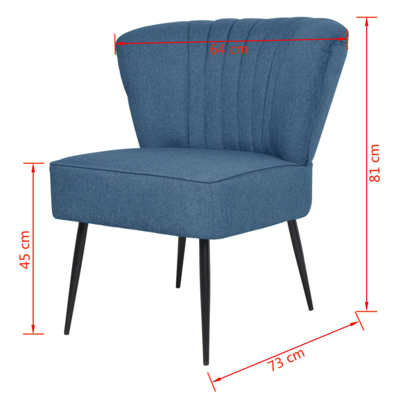 Cocktailstuhl Blau Stoff