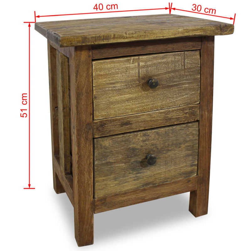Nachttisch Altholz Massiv 40 x 30 x 51 cm