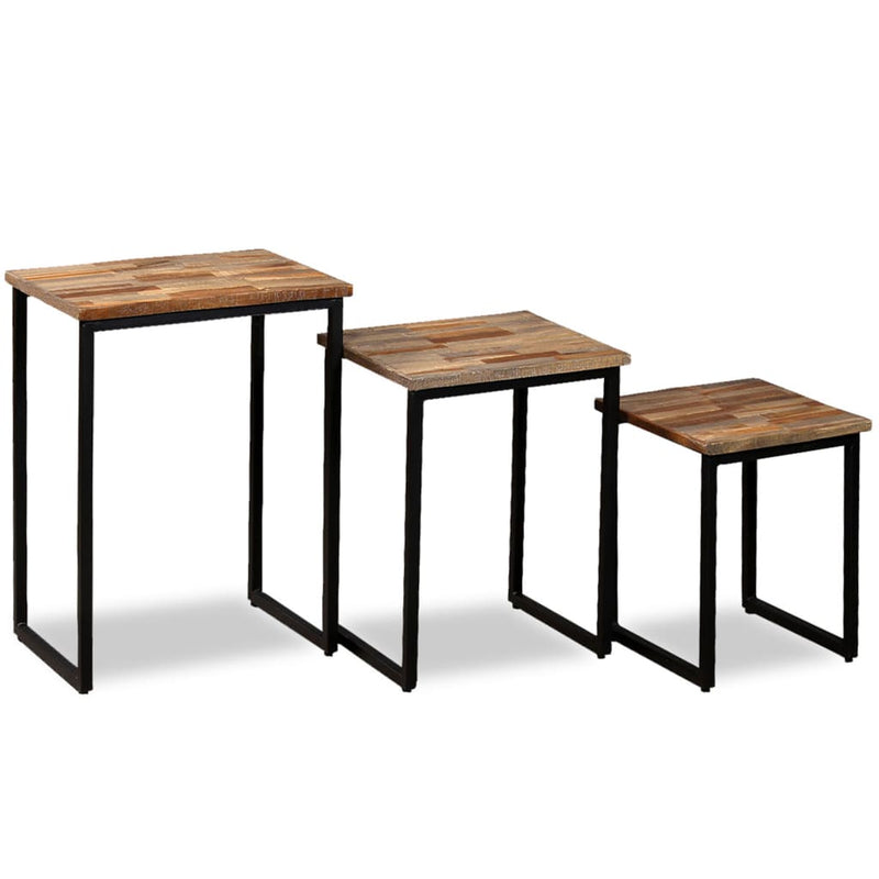 Satztisch Couchtisch-Set 3-tlg. Recyceltes Massivholz Teak