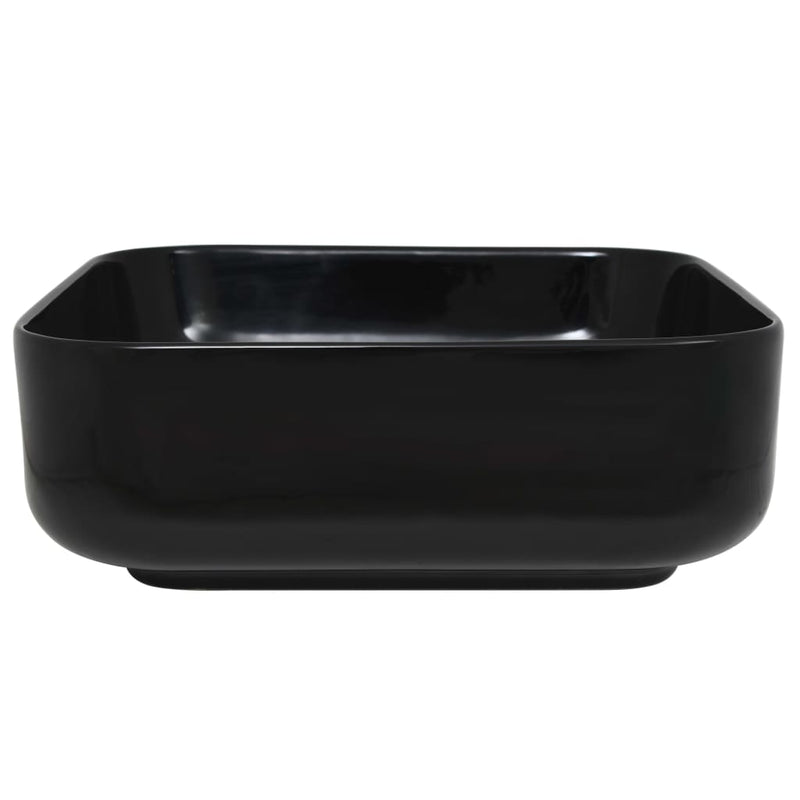 Waschbecken Keramik Quadratisch Schwarz 38 x 38 x 13,5 cm