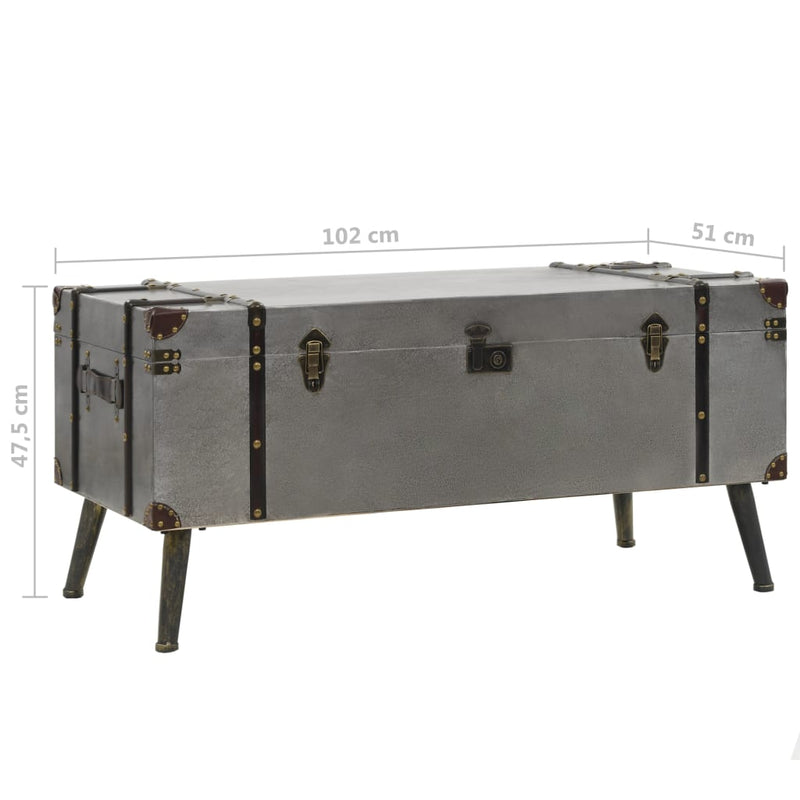 Couchtisch MDF und Aluminium 102 x 51 x 47,5 cm