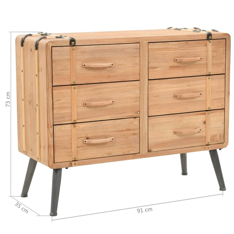Schubladenschrank Tannenholz Massiv 91 × 35 × 73 cm