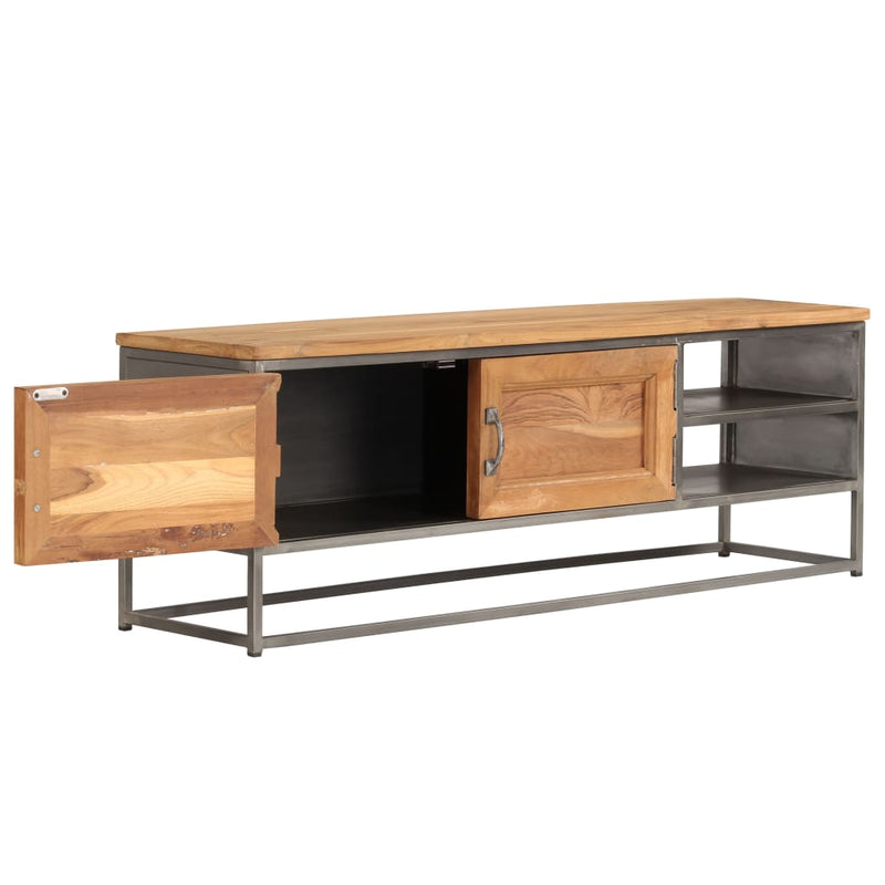 TV-Schrank Recyceltes Teak und Stahl 120 x 30 x 40 cm