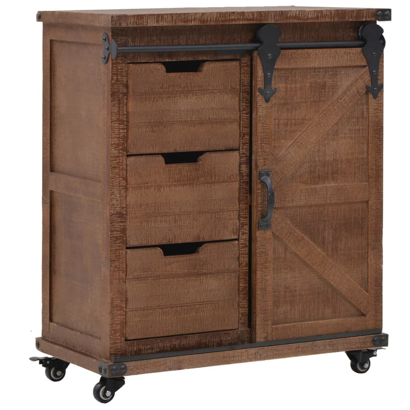 Aufbewahrungsschrank Tannenholz Massiv 64x33,5x75 cm Braun
