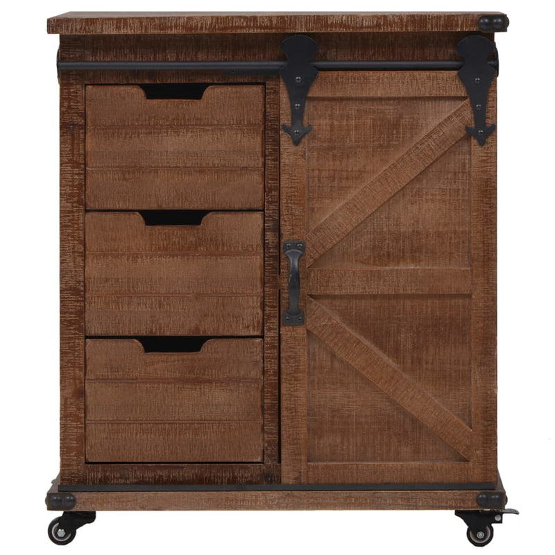 Aufbewahrungsschrank Tannenholz Massiv 64x33,5x75 cm Braun
