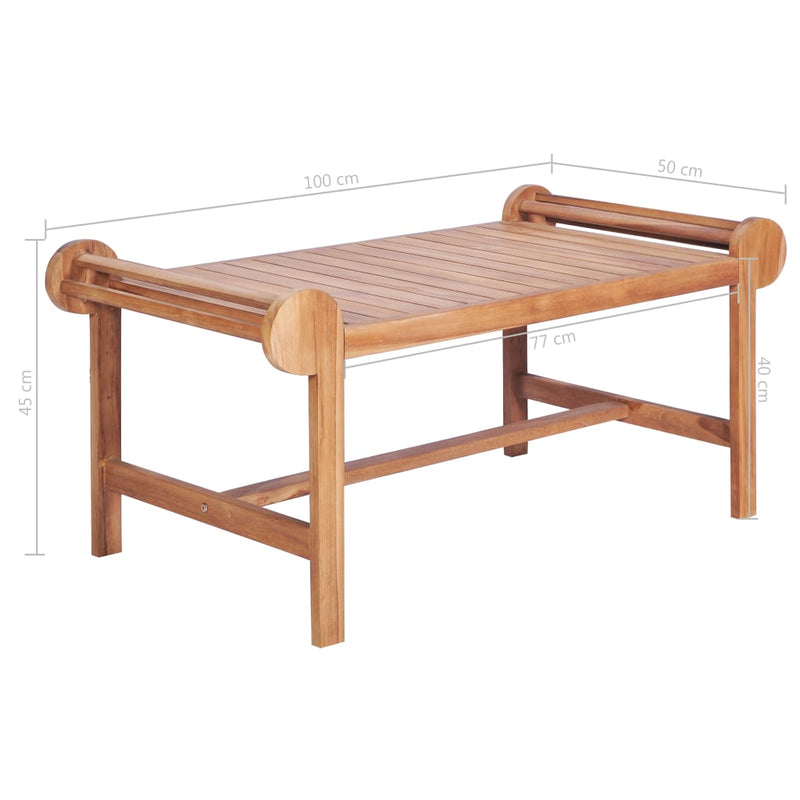 Couchtisch 100 x 50 x 45 cm Teak Massiv