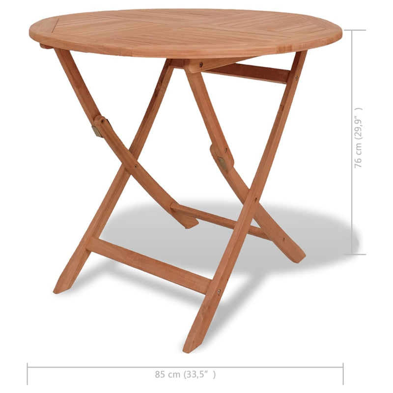 Klappbarer Gartentisch 85x76 cm Teak Massivholz