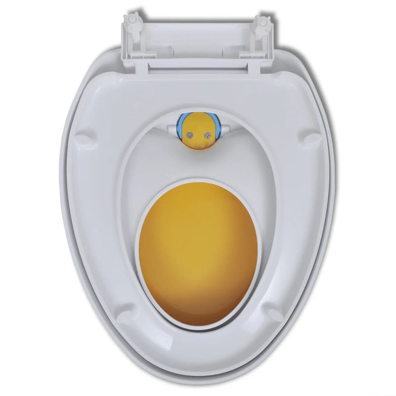 Toilettensitze mit Absenkautomatik 2 Stk. Kunststoff Weiß/Gelb