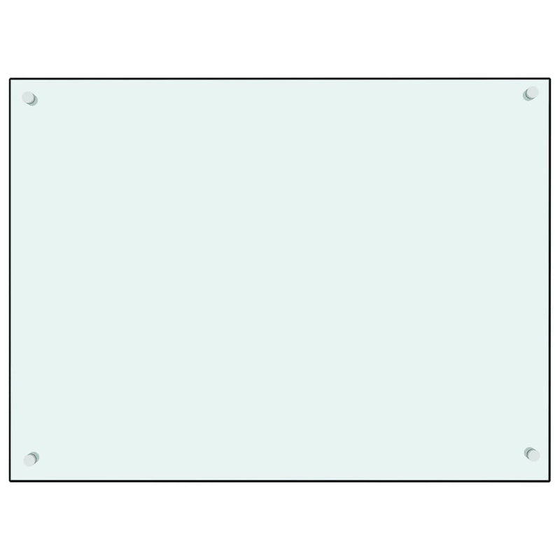 Küchenrückwand Weiß 80x60 cm Hartglas