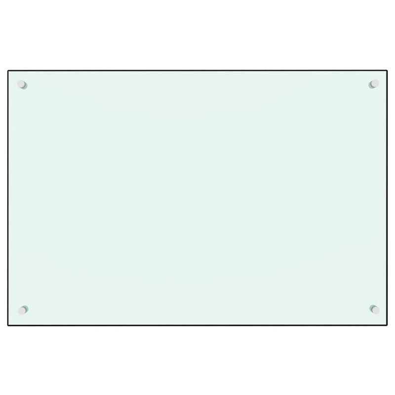 Küchenrückwand Weiß 90x60 cm Hartglas