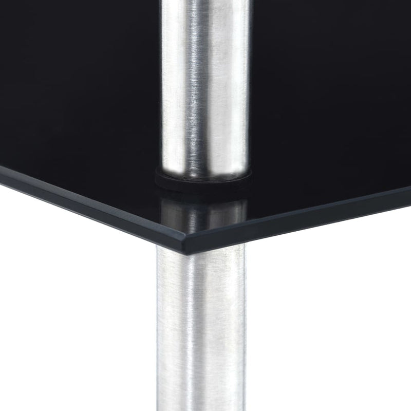 Regal mit 3 Ablagen Schwarz 30x30x67 cm Hartglas