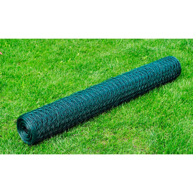 Drahtzaun Hühner Verzinkt mit PVC-Beschichtung 25x0,75 m Grün