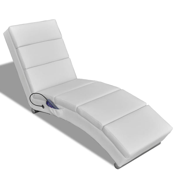 Massage-Chaiselongue Weiß Kunstleder