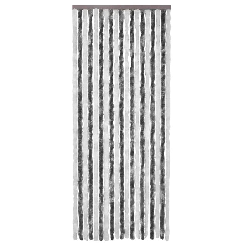 Insektenschutz-Vorhang Grau und Weiß 90x220 cm Chenille