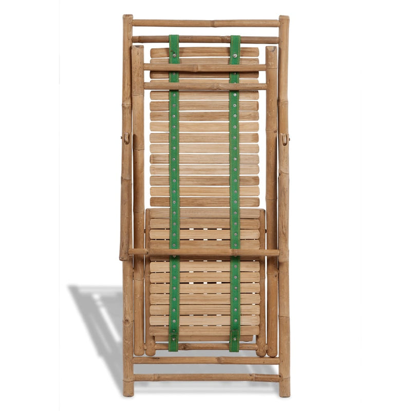 Garten-Liegestuhl mit Fußablage Bambus