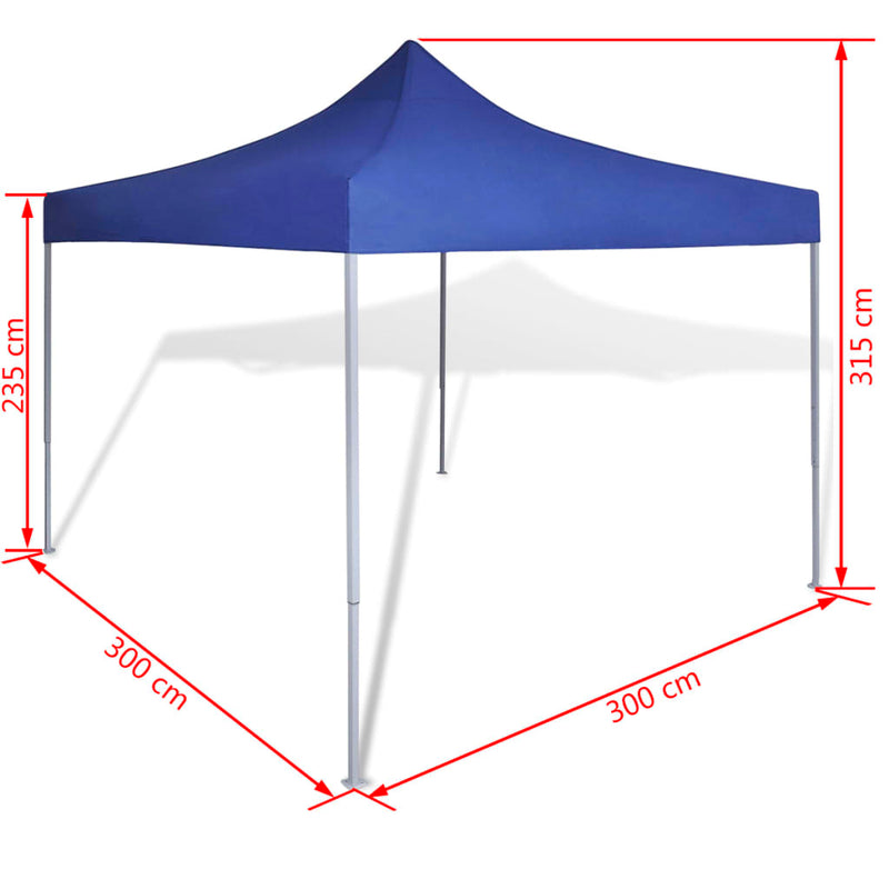 Faltzelt 3 x 3 m Blau