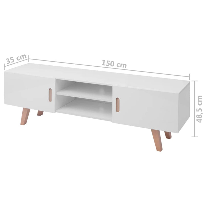 TV-Schrank MDF 150 x 35 x 48,5 cm Hochglanz Weiß