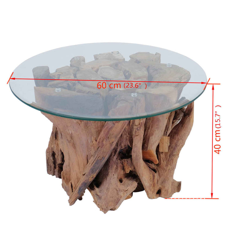 Couchtisch Massivholz Teak Treibholz 60 cm