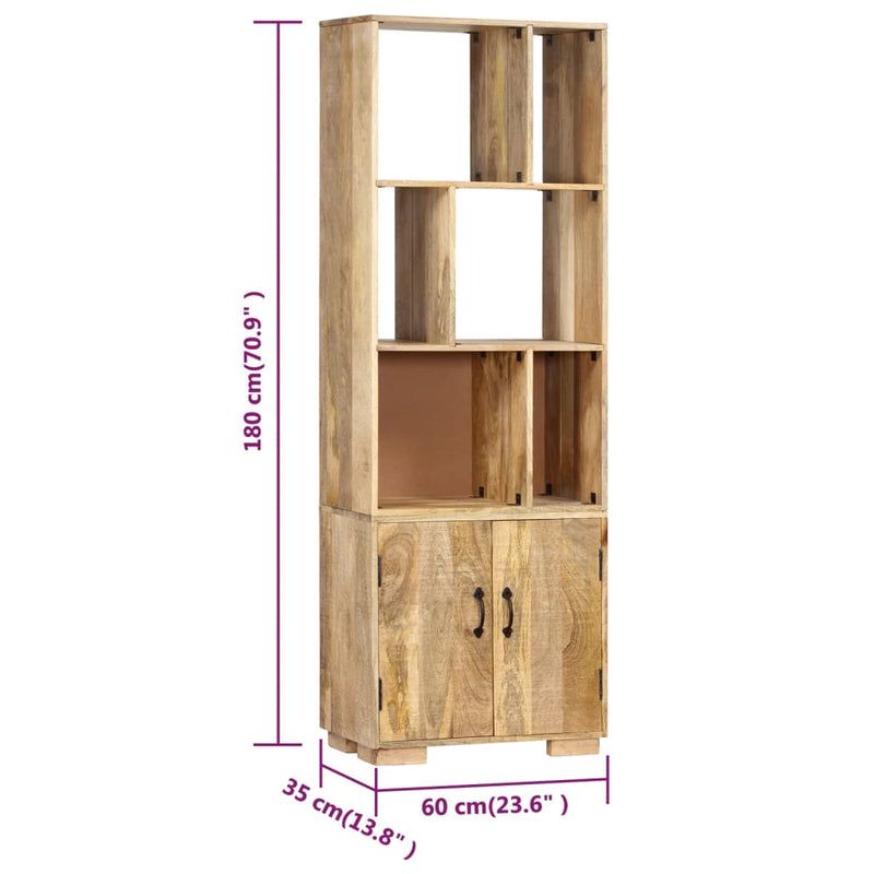 Bücherregal 60 x 35 x 180 cm Massivholz Mango