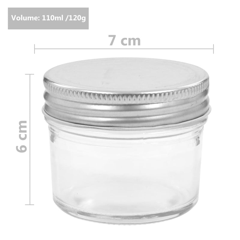 Marmeladengläser mit Silbernen Deckeln 96 Stk. 110 ml
