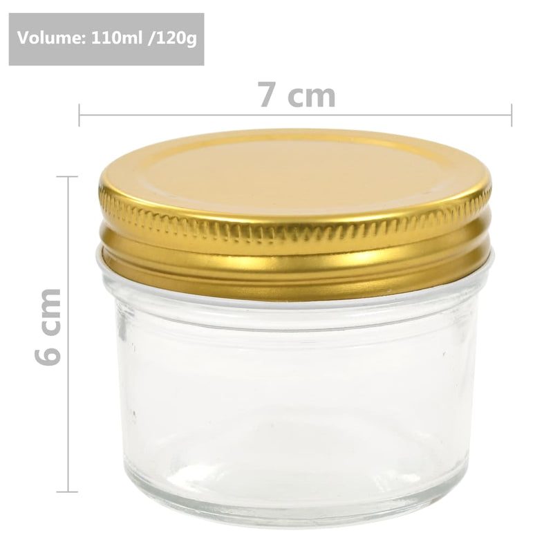 Marmeladengläser mit goldenem Deckel 48 Stk. 110 ml