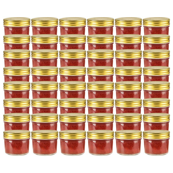 Marmeladengläser mit goldenem Deckel 48 Stk. 110 ml