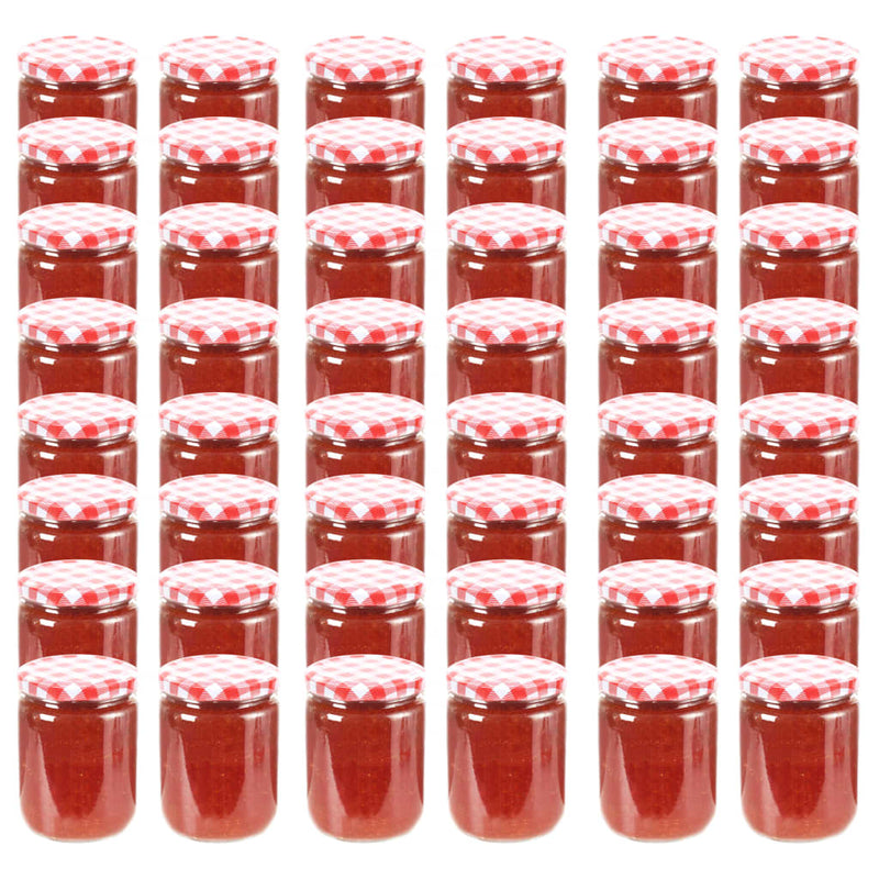 Marmeladengläser mit Weißem/Rotem Deckel 48 Stk. 230 ml