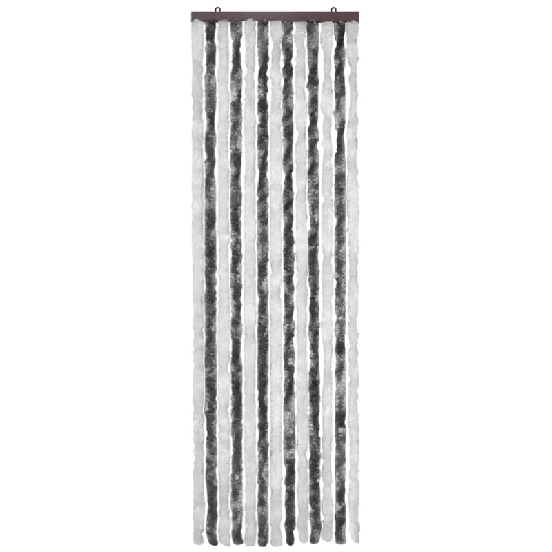 Insektenschutz-Vorhang Grau und Weiß 56x185 cm Chenille