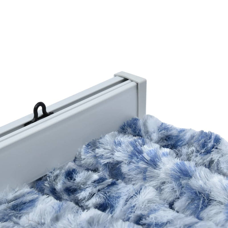 Insektenschutz-Vorhang Blau, Weiß und Silbern 56x185cm Chenille