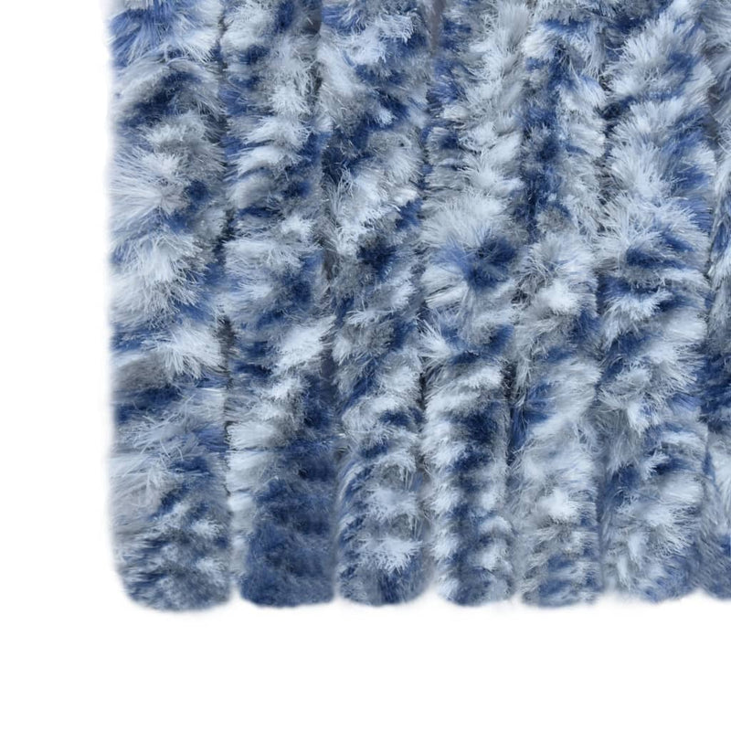 Insektenschutz-Vorhang Blau, Weiß und Silbern 56x185cm Chenille