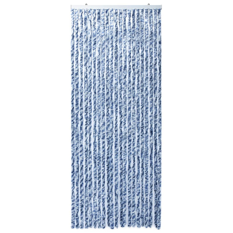 Insektenschutz-Vorhang Blau, Weiß und Silbern 90x220cm Chenille