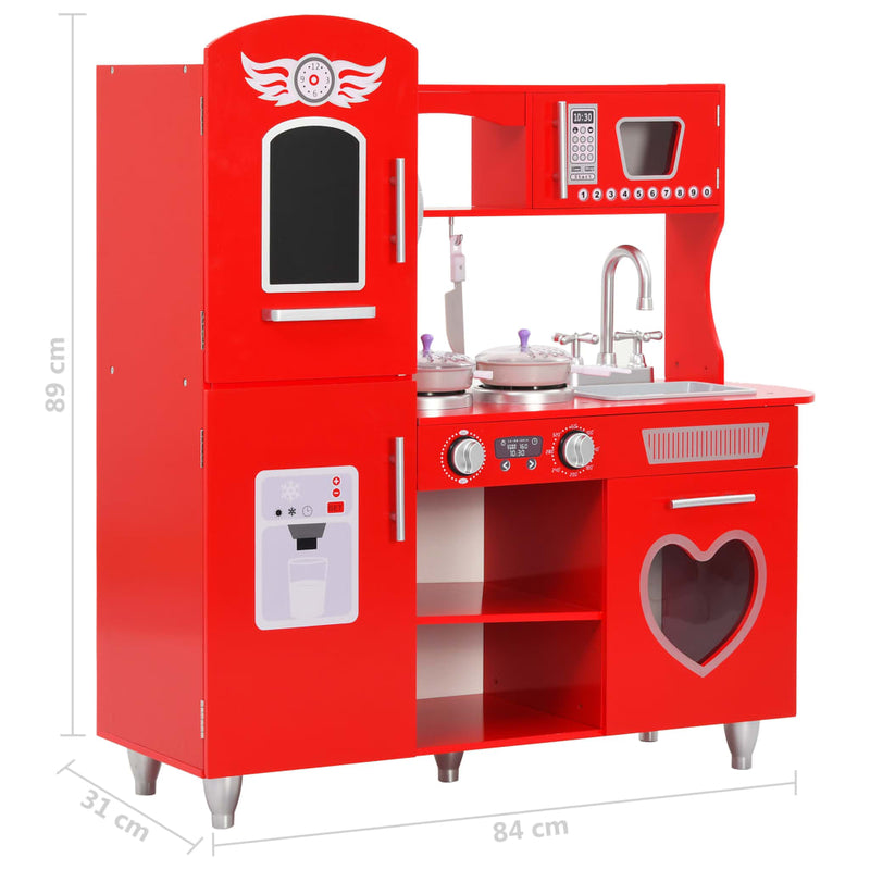 Kinderspielküche MDF 84×31×89 cm Rot