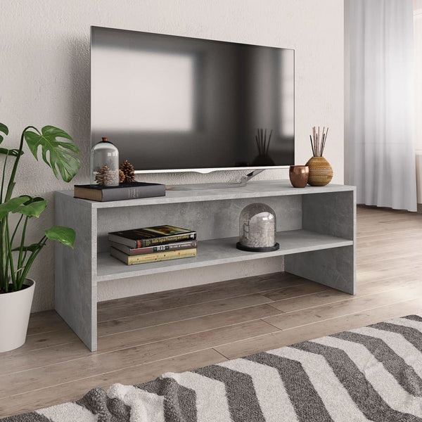 TV-Schrank Betongrau 100x40x40 cm Holzwerkstoff