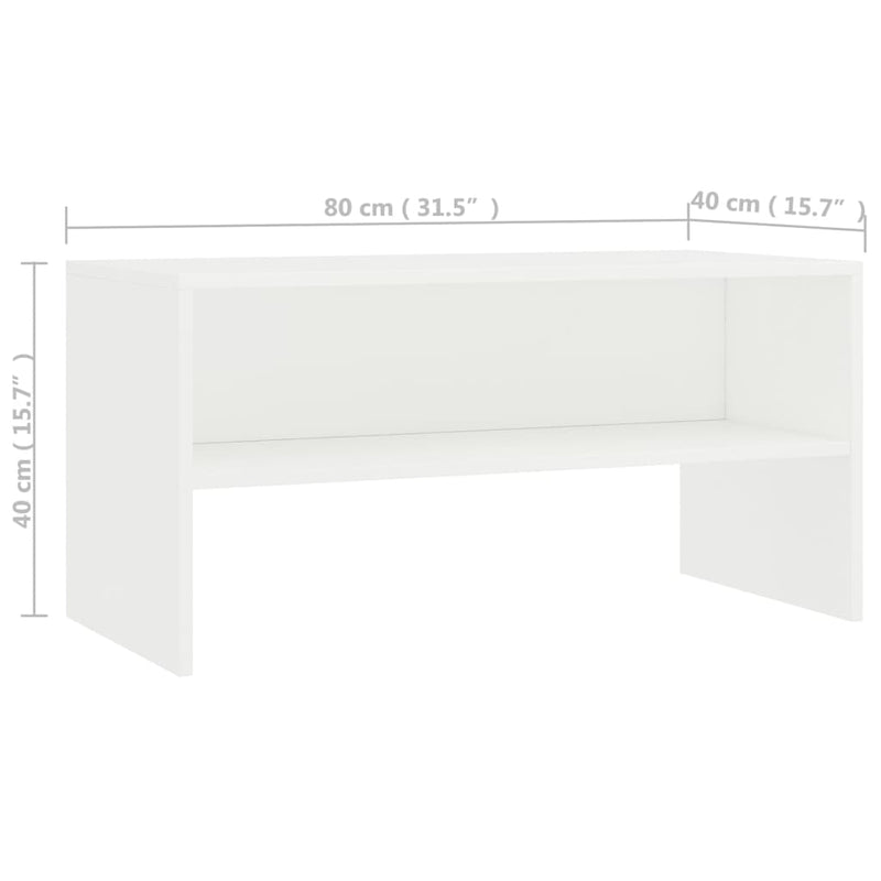 TV-Schrank Weiß 80x40x40cm Holzwerkstoff