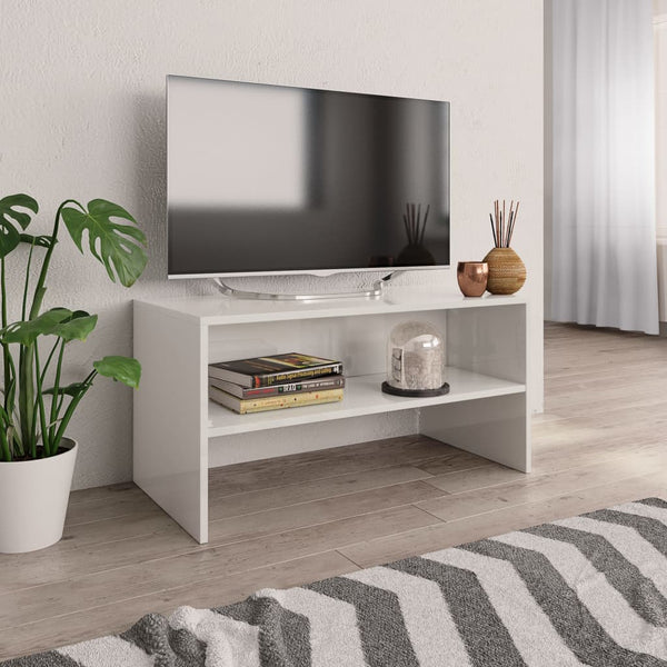 TV-Schrank Hochglanz-Weiß 80 x 40 x 40 cm Spanplatte