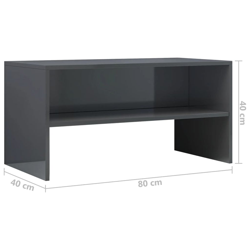 TV-Schrank Hochglanz-Grau 80x40x40 cm Holzwerkstoff