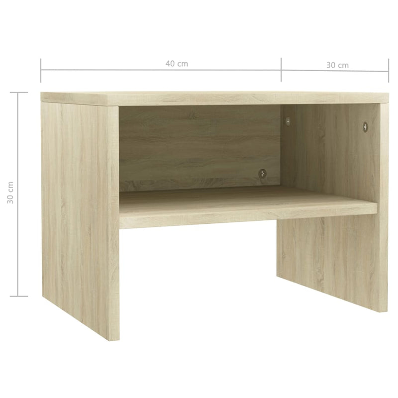 Nachttische 2 Stk. Sonoma-Eiche 40 x 30 x 30 cm Spanplatte