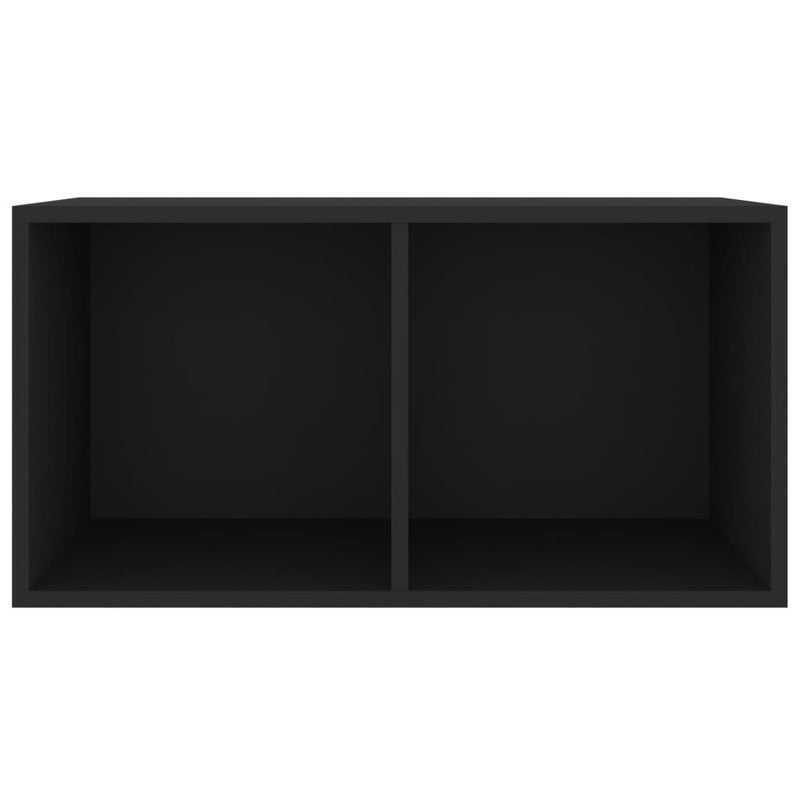 Schallplatten-Aufbewahrungsbox Schwarz 71x34x36cm Holzwerkstoff