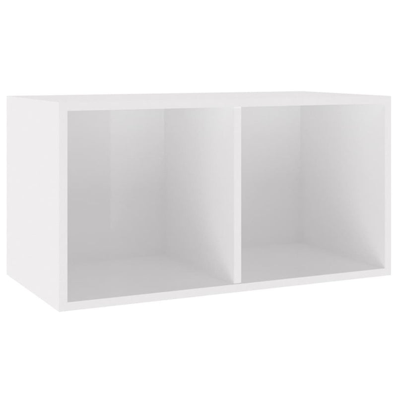 Schallplatten-Aufbewahrungsbox Hochglanz-Weiß 71x34x36 cm