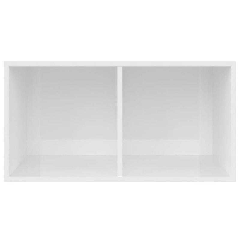Schallplatten-Aufbewahrungsbox Hochglanz-Weiß 71x34x36 cm